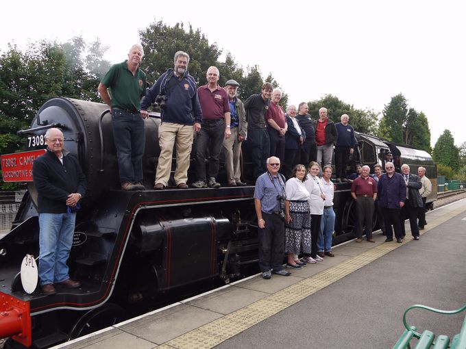 Members of the 73082 Camelot Locomotive Society at the renaming ceremony on 20 August, 2016. J HEINEMANN